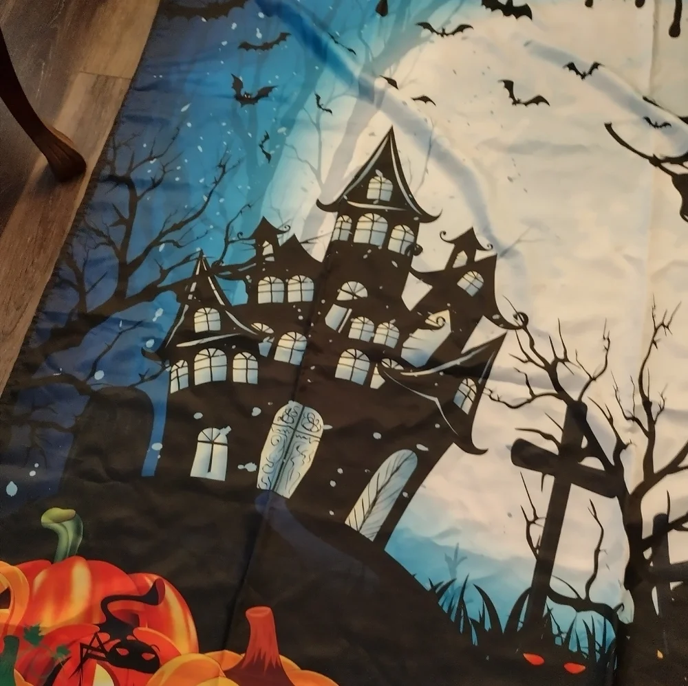 Halloween Spooky Pumpkin Graveyard House Witch Shower Curtain Standard Size